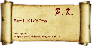 Perl Klára névjegykártya
