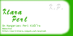 klara perl business card